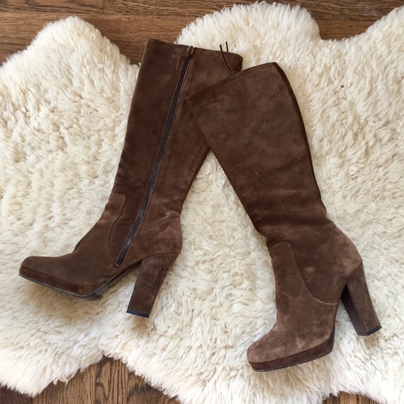 Miu Miu Shoes - Miu Miu Platform Tall Suede Boots